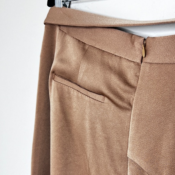 HALSTON Gold Asymmetrical Wide Leg Pants - Picture 13 of 13